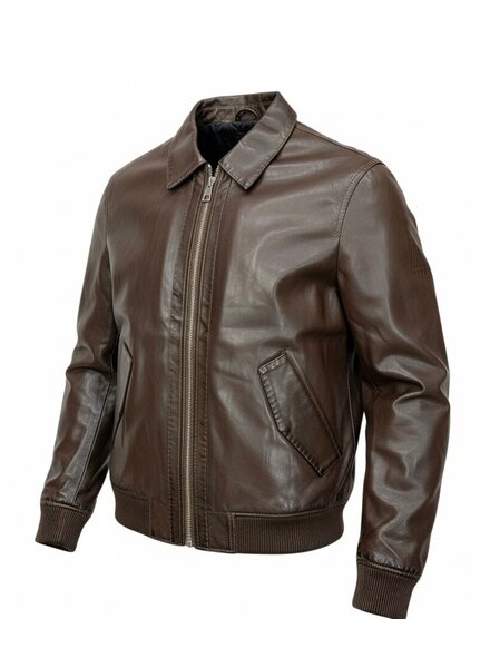 Johnny Q Faux Leather Pic Stitch Jacket