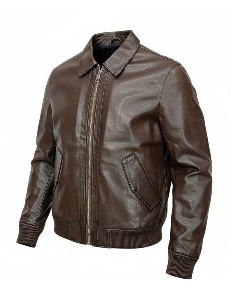 Johnny Q Faux Leather Pic Stitch Jacket