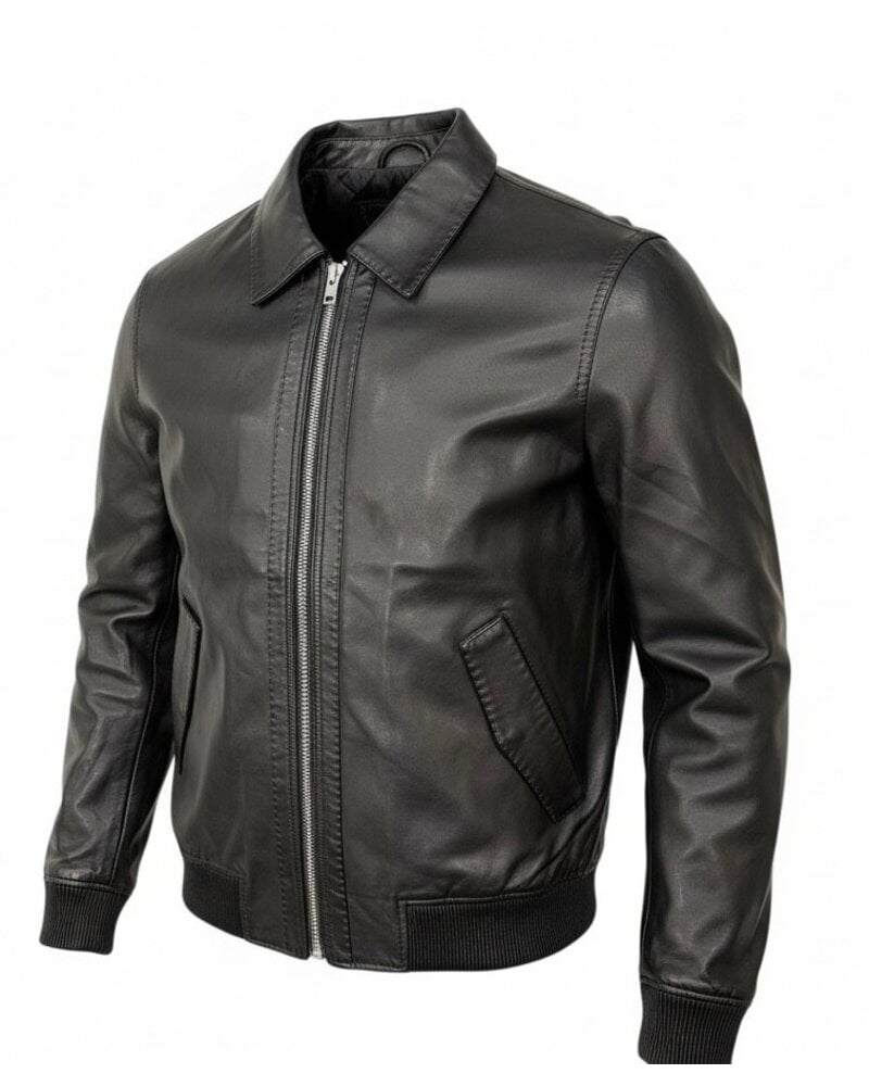 Johnny Q Faux Leather Pic Stitch Jacket