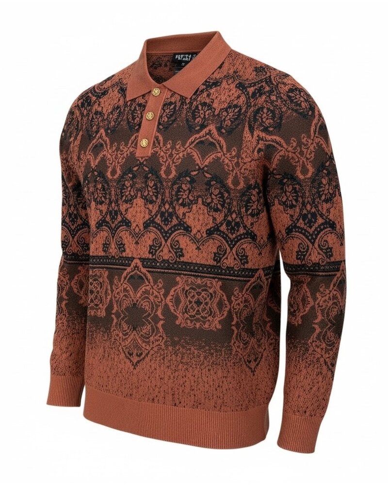 Prestige Prestige L/S Jacquard Polo Sweater