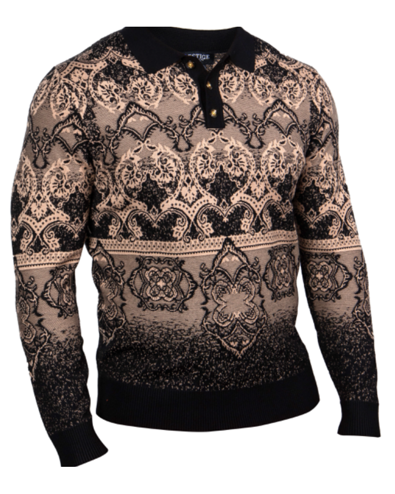 Prestige Prestige L/S Jacquard Polo Sweater