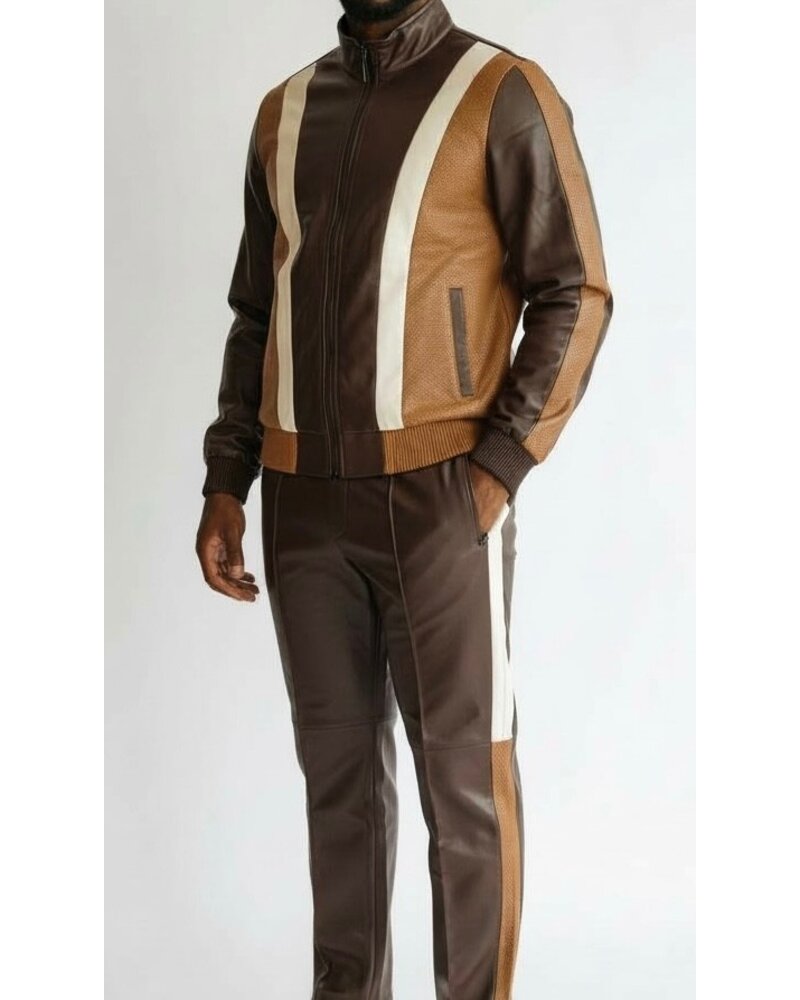 Stacy Adams SA Faux Leather Tri Tone Jogger Set