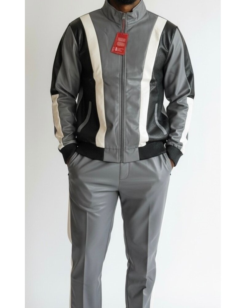 Stacy Adams SA Faux Leather Tri Tone Jogger Set