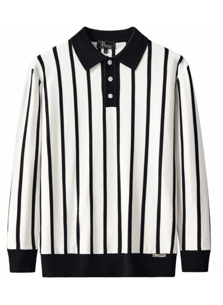 Barocco Imperial Stripe Knit Polo Sweater