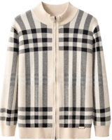 Barocco Paramount Plaid Zip Sweater