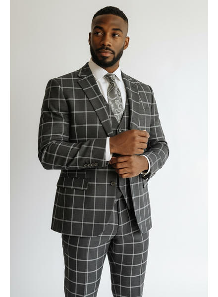 Rizza 2B Window Paine Vested Suit