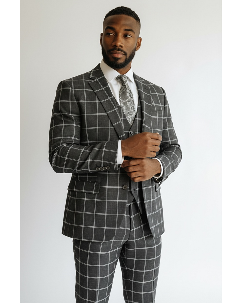 Rizza 2B Window Paine Vested Suit