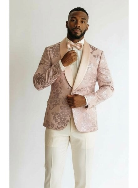 Vinci Floral Shawl Lapel Slim Fit Blazer