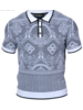 Prestige Prestige S/S Polo Floral Damask Knit Shirt