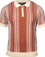 Prestige Prestige S/S Zip Polo Aztek Knit Shirt