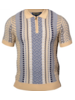 Prestige Prestige S/S Zip Polo Aztek Knit Shirt