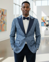 Biarelli Peak Lapel Jacquard Medallion Tuxedo