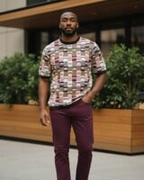 Cigar Cigar S/S Mosaic Crew Neck Knit