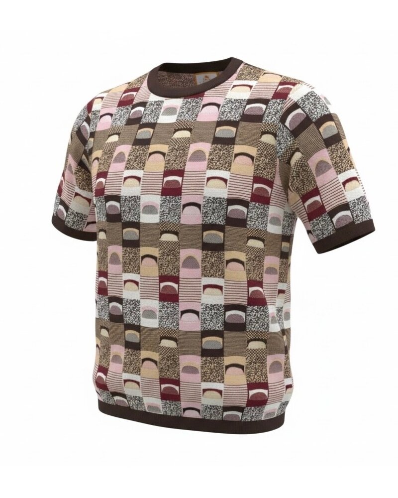 Cigar Cigar S/S Mosaic Crew Neck Knit