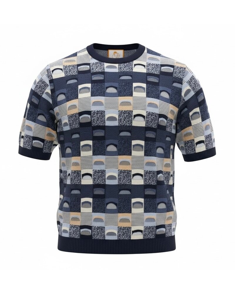 Cigar Cigar S/S Mosaic Crew Neck Knit