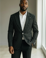 Cigar Cigar 1B Peak lapel Polka Dot Blazer