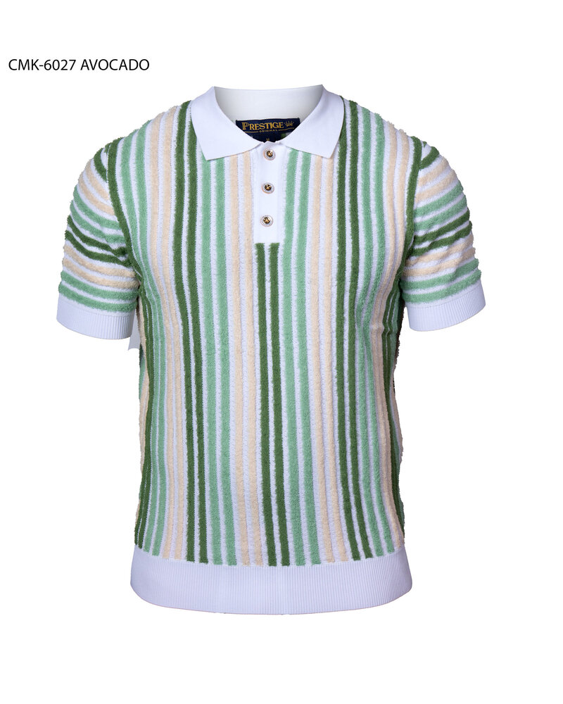 Prestige Prestige S/S Polo Towel Stripe Knit Shirt
