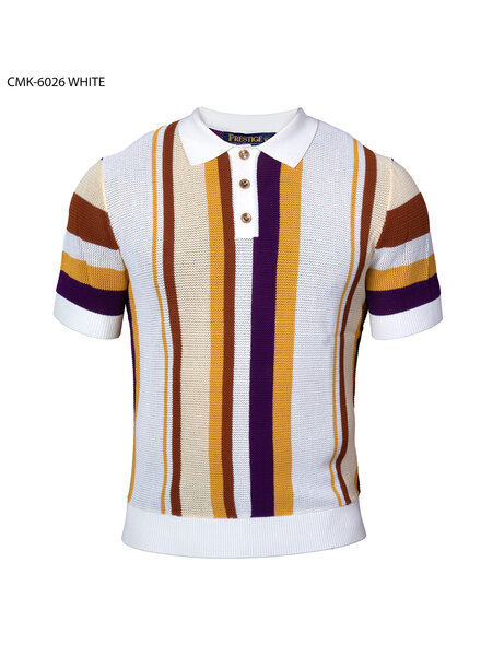 Prestige S/S Polo Perforated Textured Knit Shirt