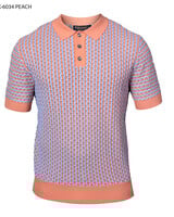 Prestige Prestige S/S Polo Chevron Stripe Knit Shirt