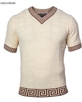 Prestige Prestige S/S V-Neck Greek Knit Shirt