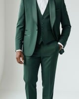 Fetti Curved Shawl Lapel Vested Tuxedo W/Bow Tie