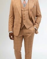 Tiglio Tiglio Gaberdine Window Paine Vested Suit (Bardolino)