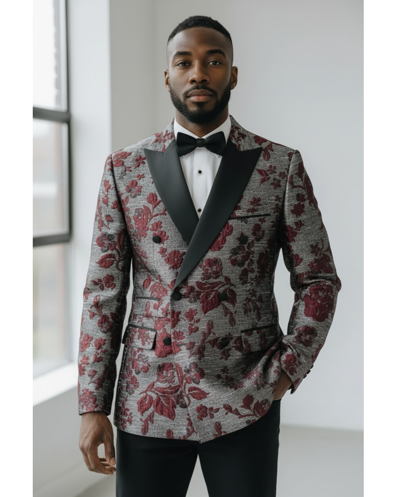 Tayion Tayion D/B Brocade Floral Tuxedo