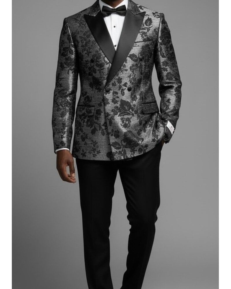 Tayion Tayion D/B Brocade Floral Tuxedo