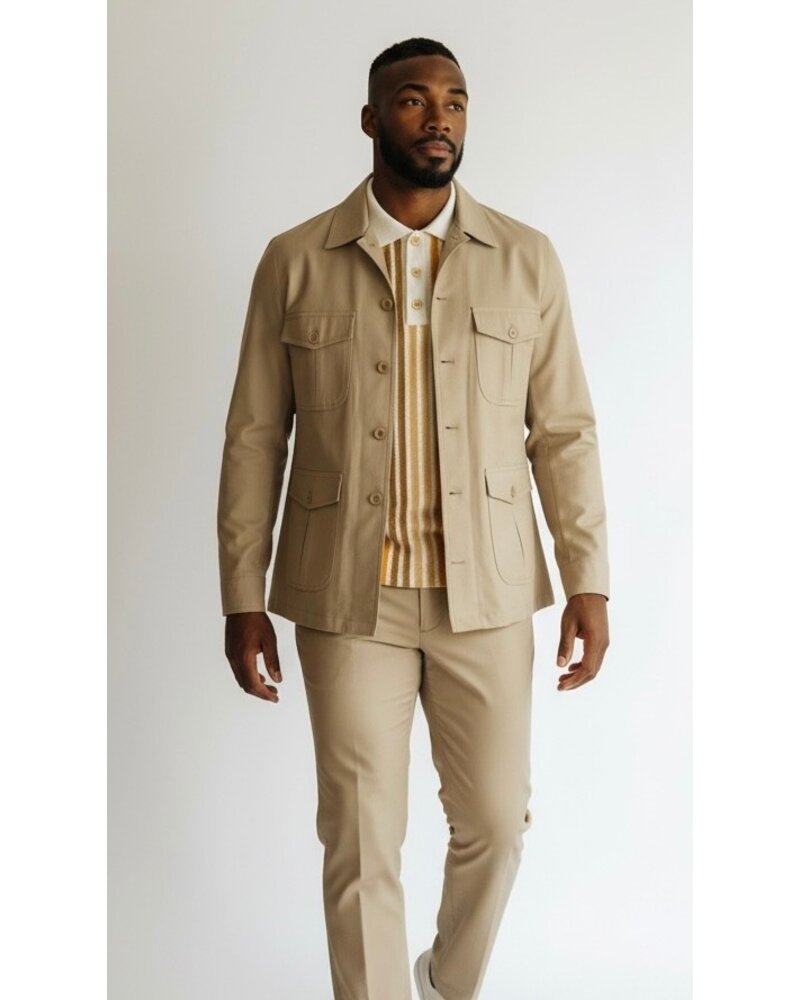 Tayion Tayion Gaberdine Safari Suit