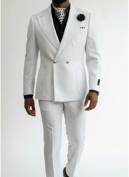 Statement D/B Peak Lapel Pic Stitch Suit