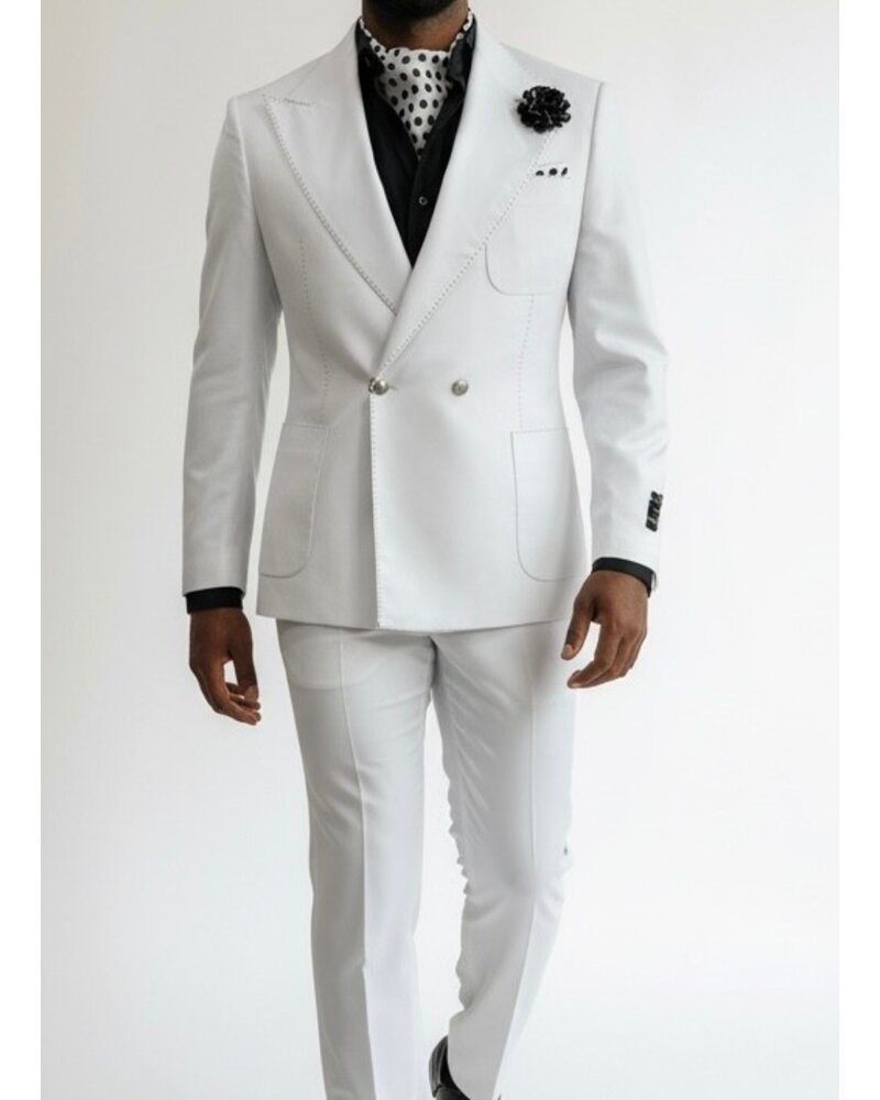 Statement D/B Peak Lapel Pic Stitch Suit