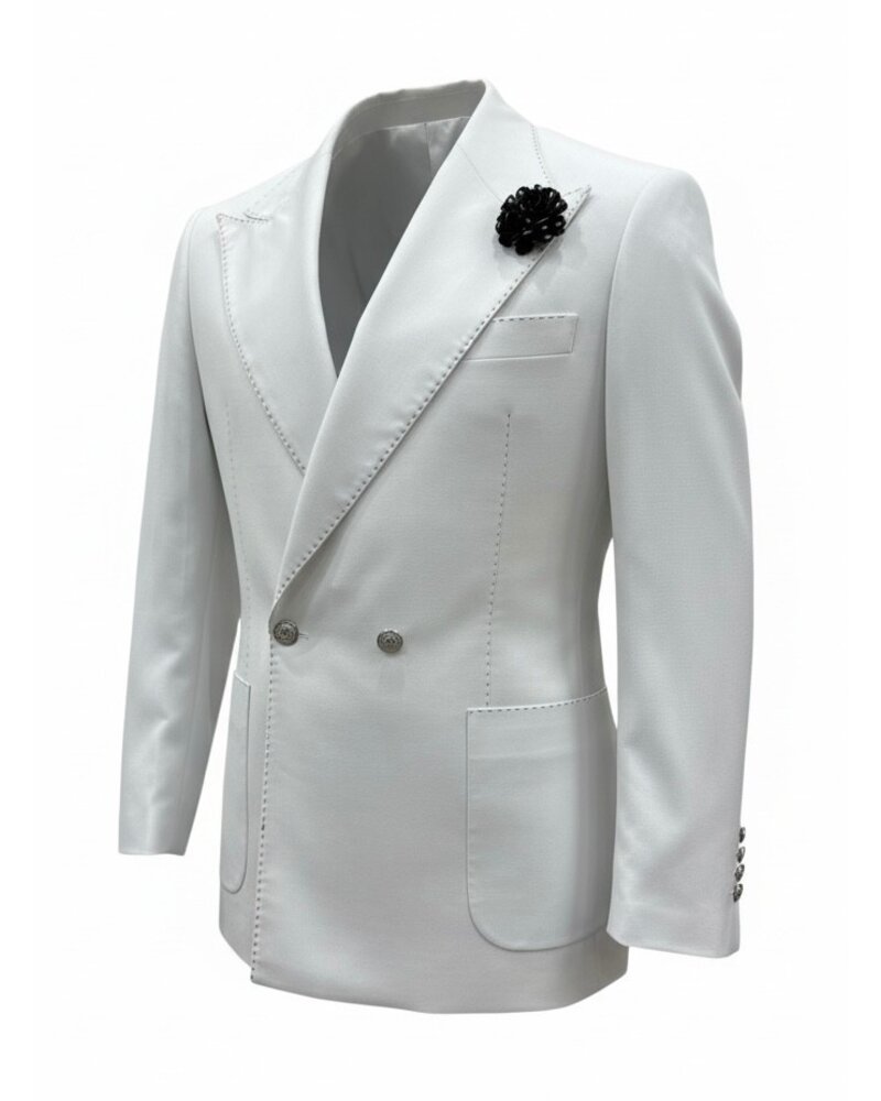 Statement D/B Peak Lapel Pic Stitch Suit