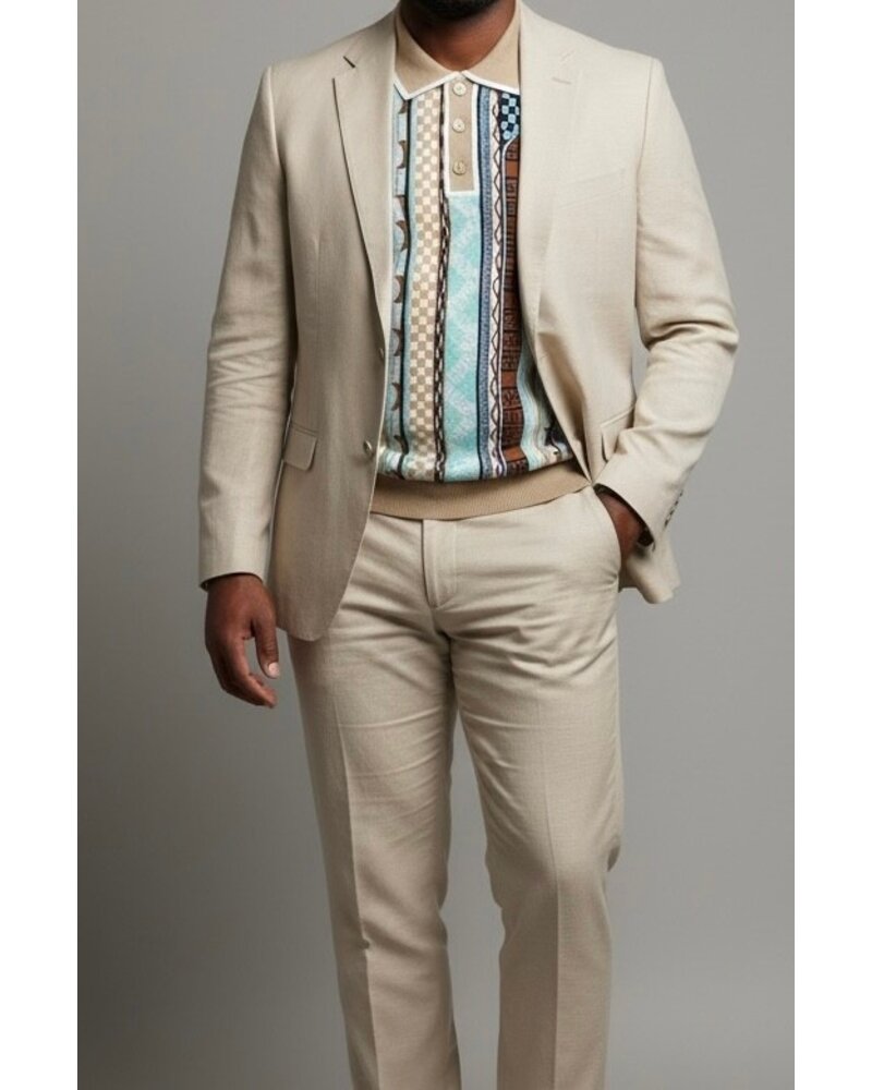 Vitali 2B Pic Stich Linen Suit