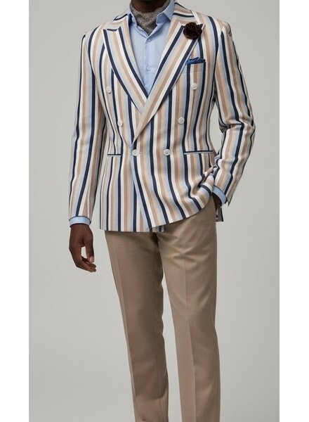 Canuti D/B Tri Tone Stripe  Linen Blazer