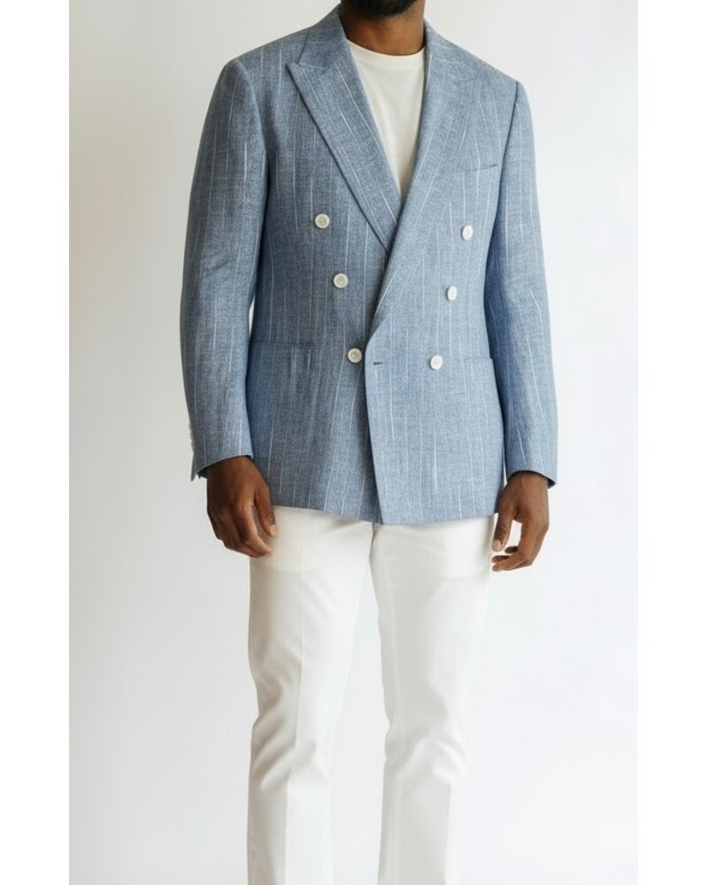 Canuti D/B Slub Linen Pinstripe Blazer
