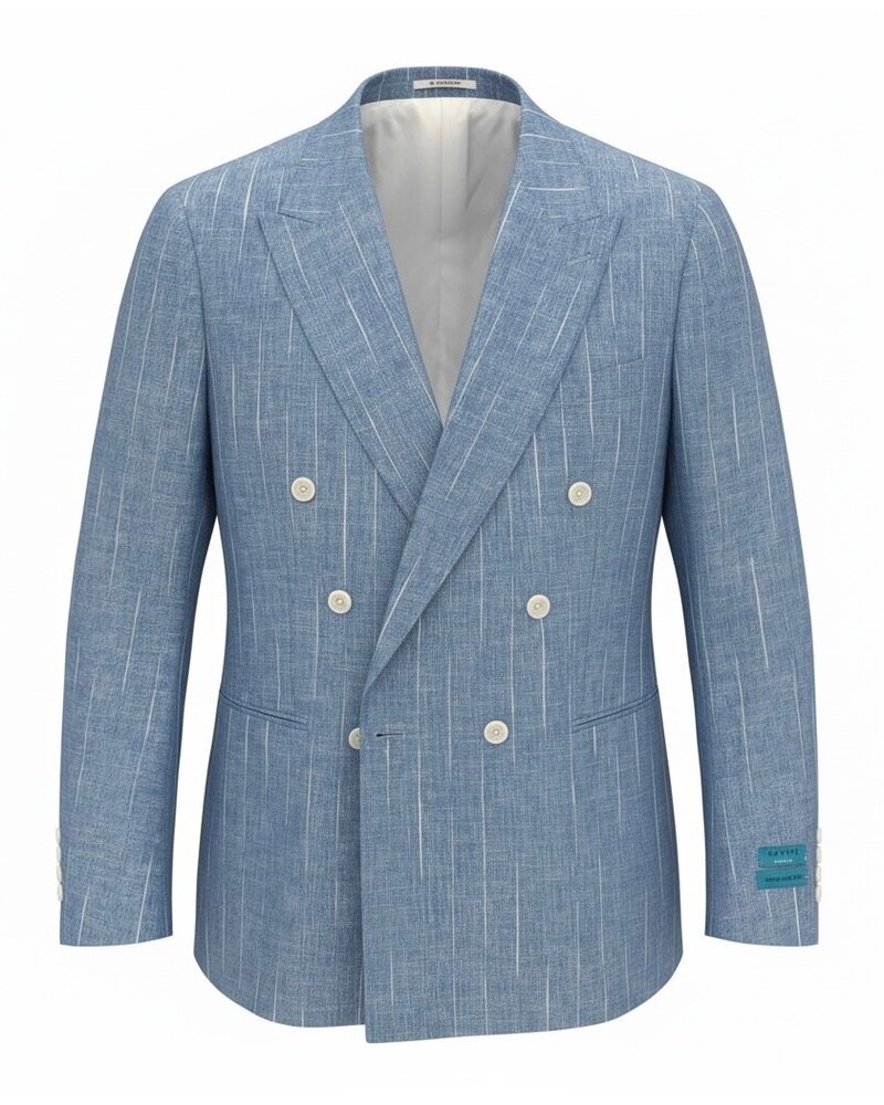 Canuti D/B Slub Linen Pinstripe Blazer