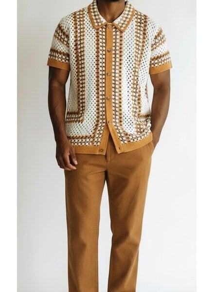 Lanzzino Lanzzino S/S Crochet Lace Shirt