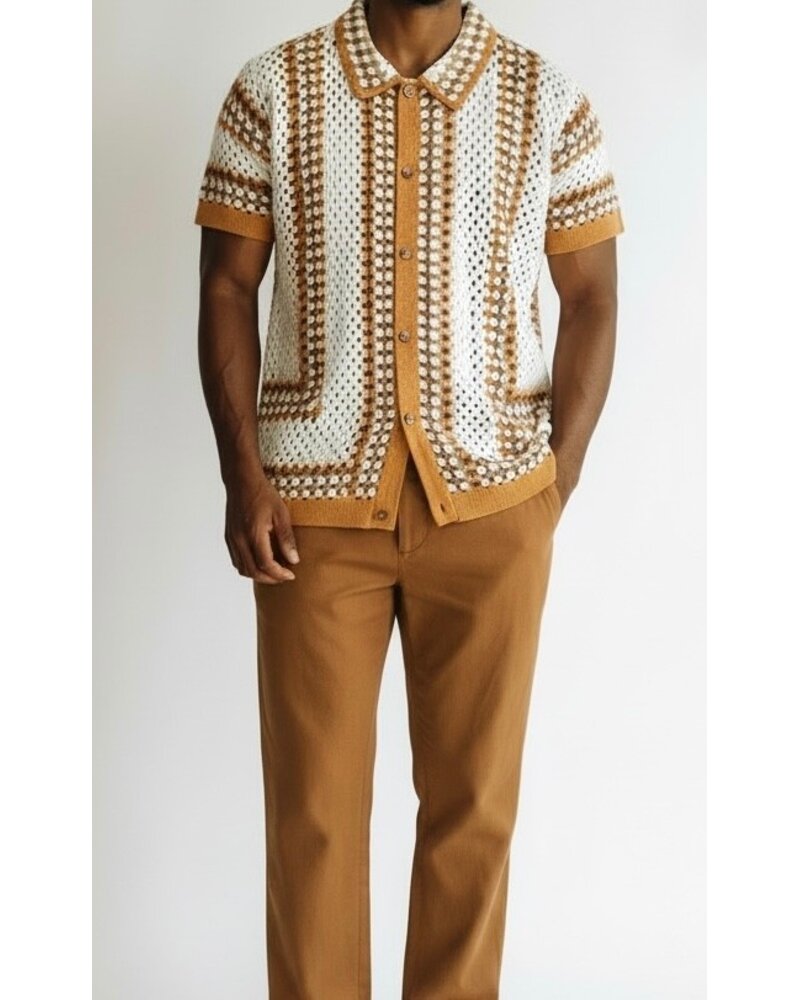 Lanzzino Lanzzino S/S Crochet Lace Shirt