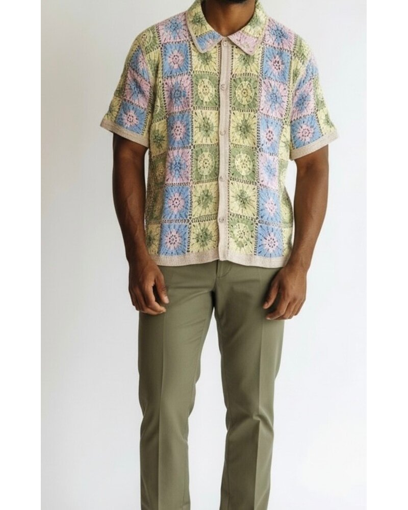 Lanzzino Lanzzino S/S Patchwork Lace Shirt