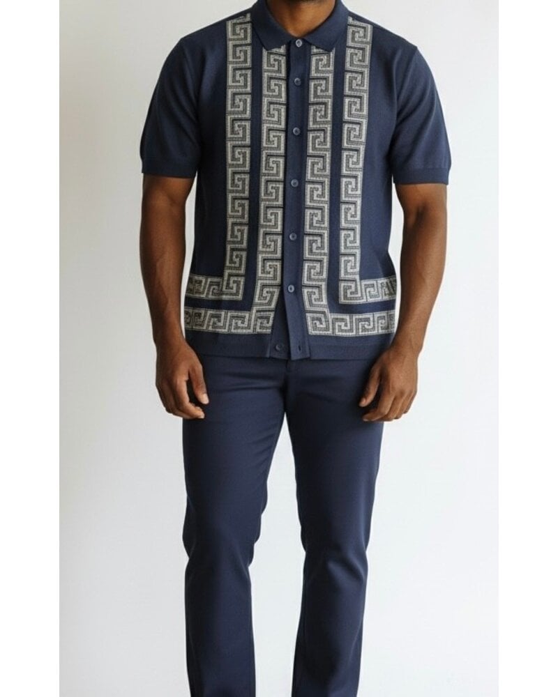 Silversilk Silversilk S/S Greek Key Knit Set