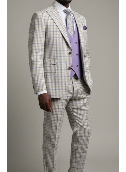 Steve Harvey 2B Peak Lapel Check Compose Suit
