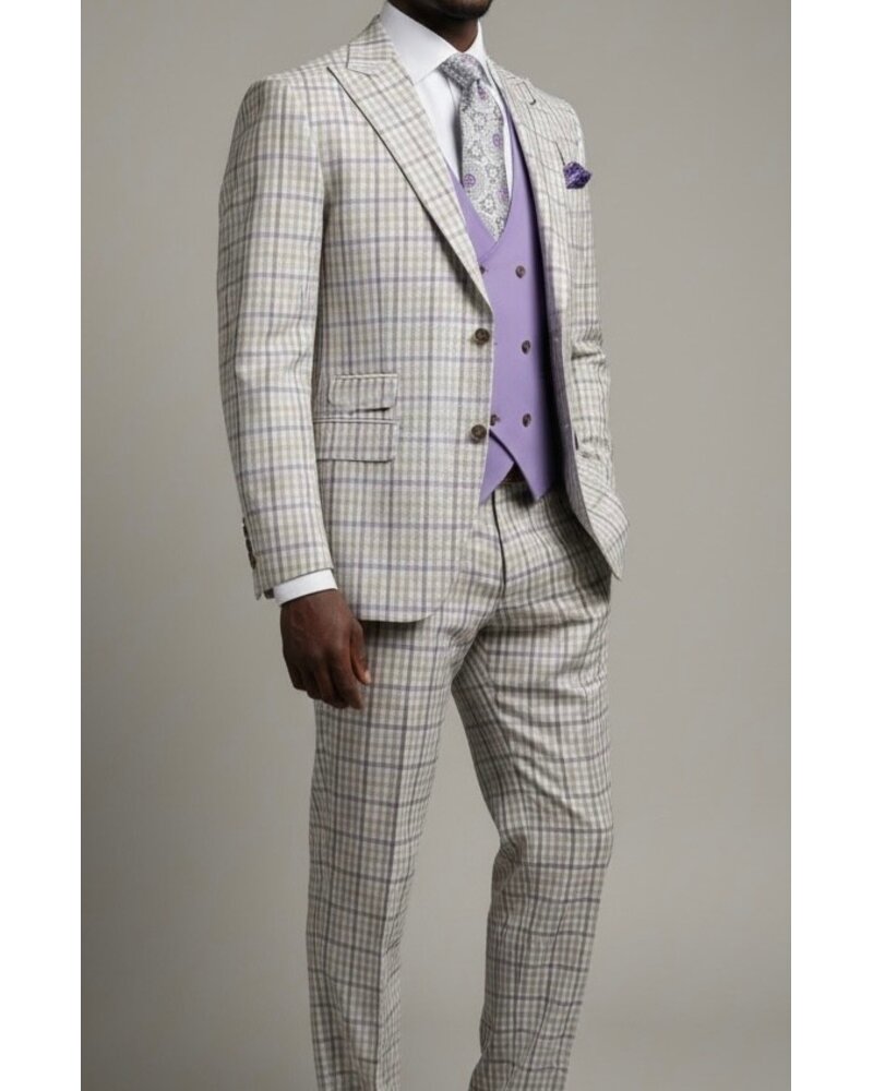 Steve Harvey 2B Peak Lapel Check Compose Suit
