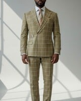 Buckle Strap Window Pane Suit