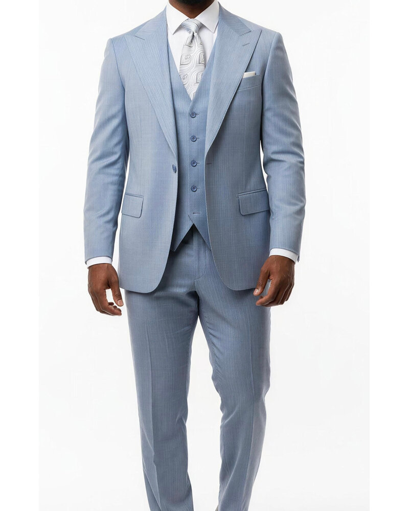 Tiglio Tiglio 1B High Twist Gaberdine Vested Suit (Solid)