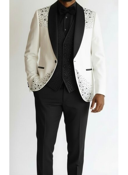 Masculini Masculini Shawl Lapel Stone Vested Tuxedo