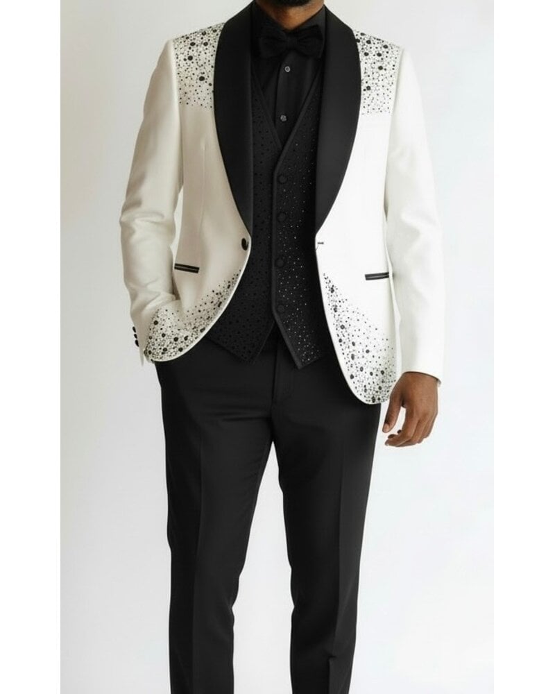 Masculini Masculini Shawl Lapel Stone Vested Tuxedo