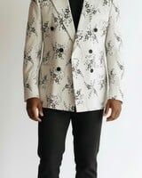 Cigar Cigar Floral Linen Blazer