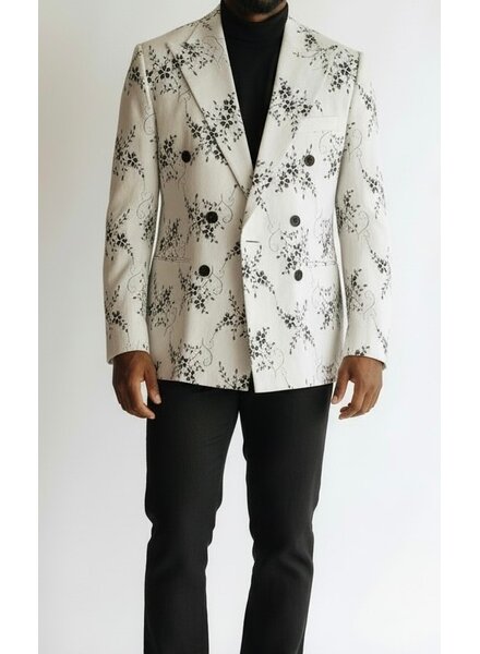 Cigar Cigar Floral Linen Blazer