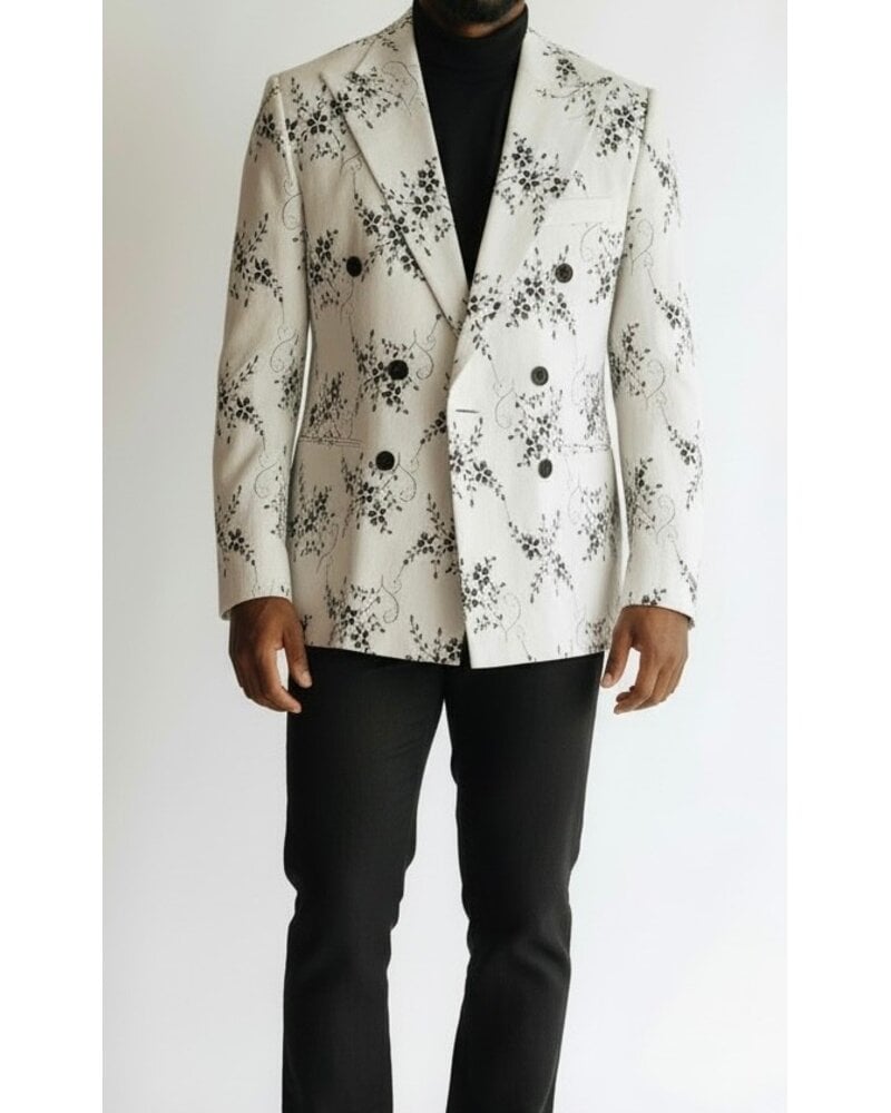 Cigar Cigar Floral Linen Blazer