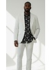 Cigar Cigar Wide Peak Lapel Pinstripe Linen Suit